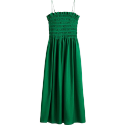 H&M Smocked Bodice Strappy Dress - Green
