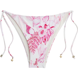 H&M Tie Tanga Bikini Bottoms - White/Pink Patterned