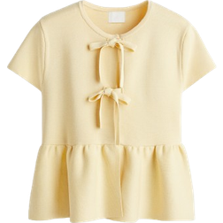 H&M Knit Tie-Detail Top - Light Yellow