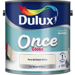 Dulux Once Gloss Wood Paint Pure Brilliant White 2.5L