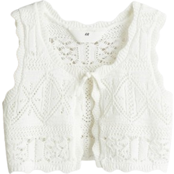 H&M Vest in Patterned Knit - White (1294283001)