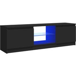 vidaXL LED Lights Black TV Bench 120x35.5cm