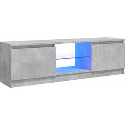 vidaXL LED Lights Concrete Grey TV Bench 120x35.5cm