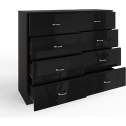 Fwstyle Storage Dresser Black Chest of Drawer 144x77cm