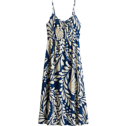 H&M Crinkled Jersey Dress - Blue/White Patterned