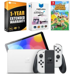 Nintendo Switch White Oled Console with Animal Crossing