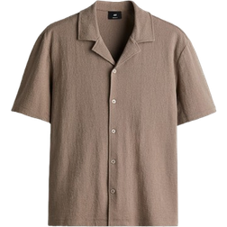 H&M Regular Fit Jersey Resort Shirt - Dark Beige