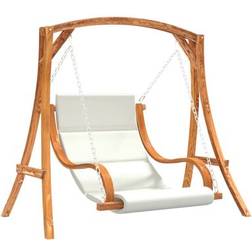 vidaXL Hollywoodschaukel mit Auflage Massivholz Fichte mit Teak-Finish