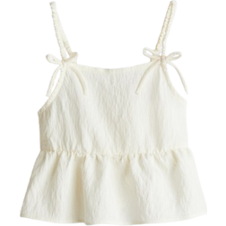 H&M Peplum Top With Bows - Cream White (1275146001)
