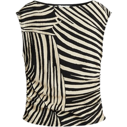 H&M Textured Jersey Top - Black/Patterned