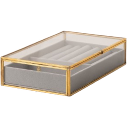Sklum Olena Crystal Jewellery Box - Gold/Transparent