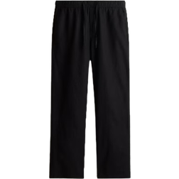 H&M Linen Blend Trousers in Relaxed Fit - Black