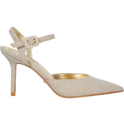 Dune London Channel Wide Fit Pointed Heeled Courts - Tan