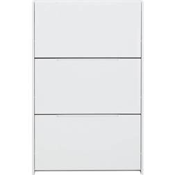 GFW Narrow High Gloss White Shoe Rack 72x112cm