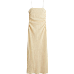 H&M Textured Strappy Dress - Light yellow