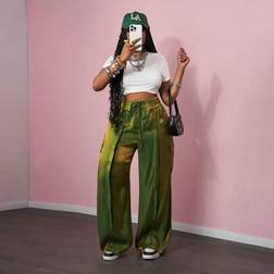 Shein Spring Summer Music Festival & Street Wide Leg Pants - Women's