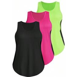 Shein Plus Size Women's Casual Contrast Color Sleeveless Sports Top