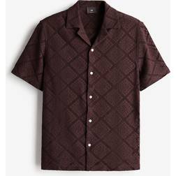 H&M Freizeithemd im Häkellook Regular Fit - Pflaumenlila