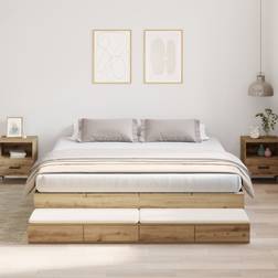 vidaXL Storage Artisan Oak 180x200 cm Frame Bed