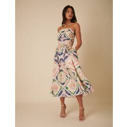 Nobody's Child Abstract Floral Bandeau Felicity Midi Dress