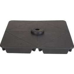 GoodHome Lingga Black Square Parasol Base 8.4kg Filled Up To 64kg Set Of 4