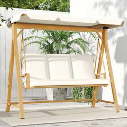 OutSunny 3 Seater Garden Swing Seat with Adjustable Canopy and Cushion 170 x 120 x 198 cm