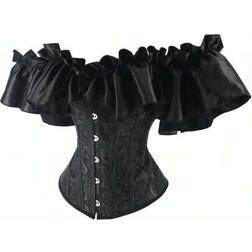 Shein Ruffled Sleeve Sexy Corset Bustier Shapewear Top - Women