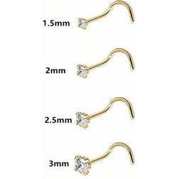 Shein Zirconia Stainless Steel Nose Studs - 5-Pointed
