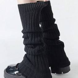 Shein Y2K Streetwear Ruffle Edge Wide Leg Knit Legwarmers - Retro French Chic Skinny Leg Warmers