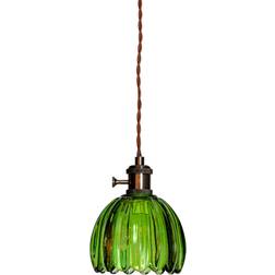 Cottex Nora 12 cm Antikmässing Grön Fönsterlampa ∅ 12cm