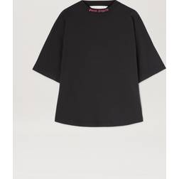 Palm Angels Curved Logo Oversize T-shirt Woman - Black/Fuchsia