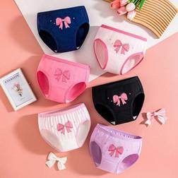 Shein Tween Girl Floral & Bow Print Underwear Set - Cotton Panties