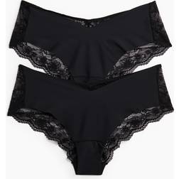 H&M Hipster Aus Mikrofaser Und Spitze - Schwarz