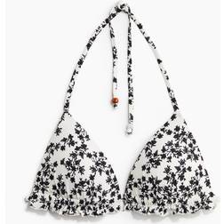 H&M Push-up Triangel-Bikinitop - Weiß/Schwarz Geblümt