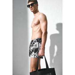H&M Gemusterte Badeshorts - Schwarz/Palmen