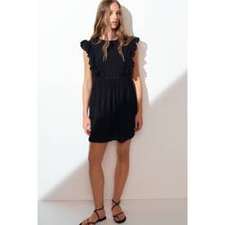 H&M Kleid Mit Biesen - Schwarz