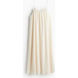 H&M Trägerkleid Aus Strukturjersey - Cremefarben