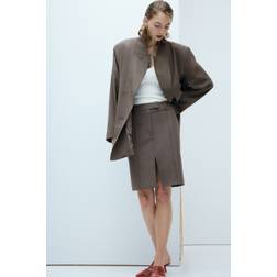 H&M Rock Aus Leinenmix - Dunkelbraun
