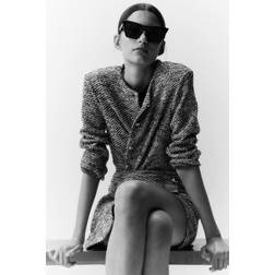 H&M Bouclé Cardigan - Schwarzmeliert