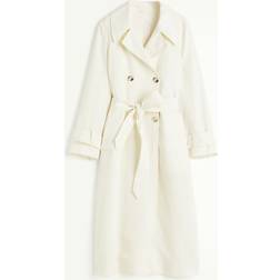 H&M Trenchcoat Aus Leinenmix - Cremefarben