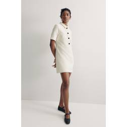 H&M Bouclé-Kleid - Cremefarben