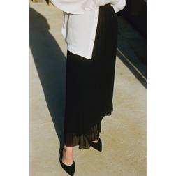 H&M Plisseerock Aus Chiffon - Schwarz