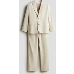 H&M Anzug Aus Leinenmix - Hellbeige