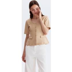 H&M Cardigan Mit Kurzarm - Beige