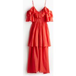 H&M Cold-Shoulder-Kleid - Rot