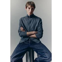 H&M Cardigan Mit Frontzipper In Slim Fit - Dunkelgraumeliert