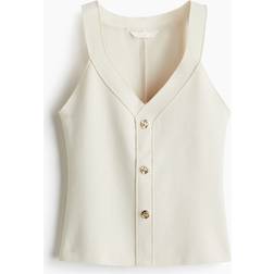 H&M Button Detail Vest Top - Cream