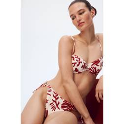H&M Bikinitop - Weiß/Dunkelrot Gemustert