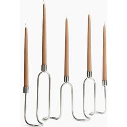 H&M Wavy Metal Candelabra Silver-Coloured Candelabrum