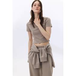 H&M Kurzes T-Shirt - Beige